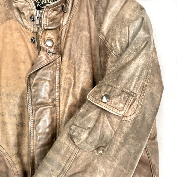 Reed Sportswear Vintage/Retro Brown Genuine Leather Jacket Size 38 Unisex - Picture 6 of 16